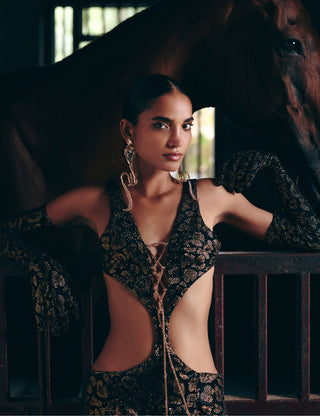 Temptress Leopard Statement Earrings in Wild-horse Jasper