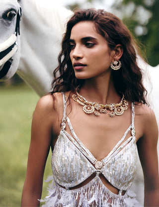 Trinity of Leopard Majestic Pearl Studs