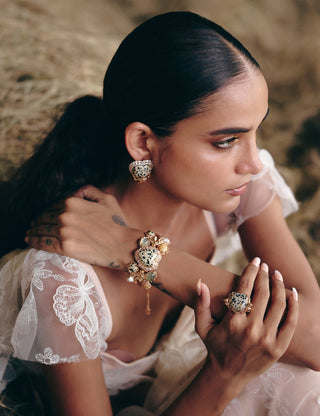 The Wild Empress Studs in Dalmatian Stone