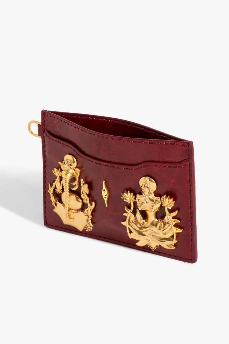 Prosperity Card Holder in Deep Mahogany