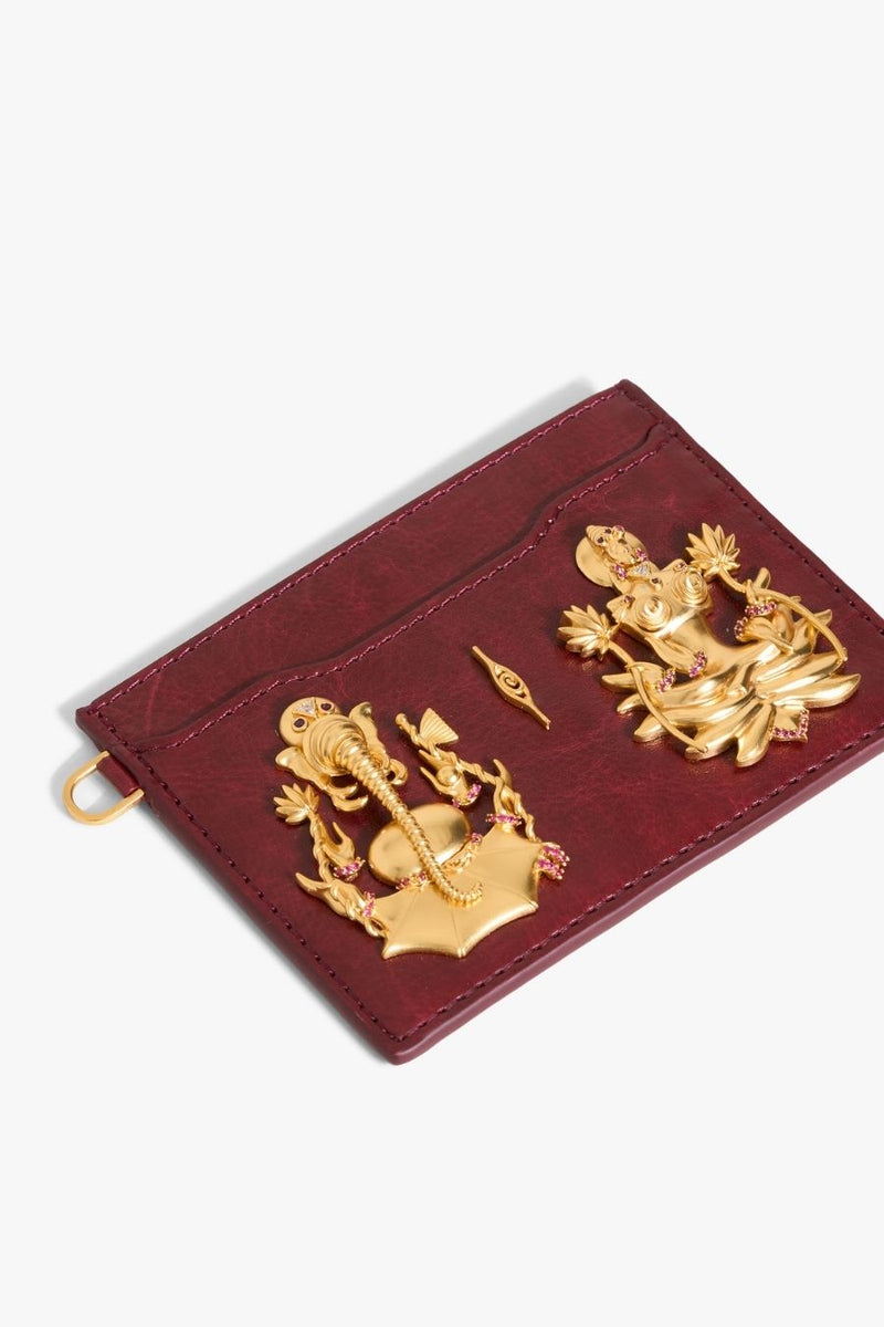Prosperity Card Holder in Deep Mahogany