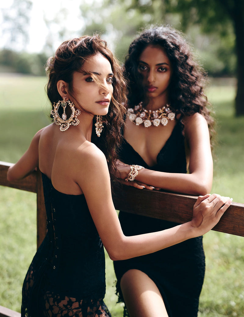 Trinity of Leopards Chandbali