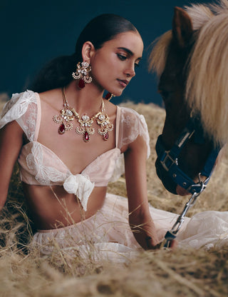 Leopard Crimson Cascade Earrings