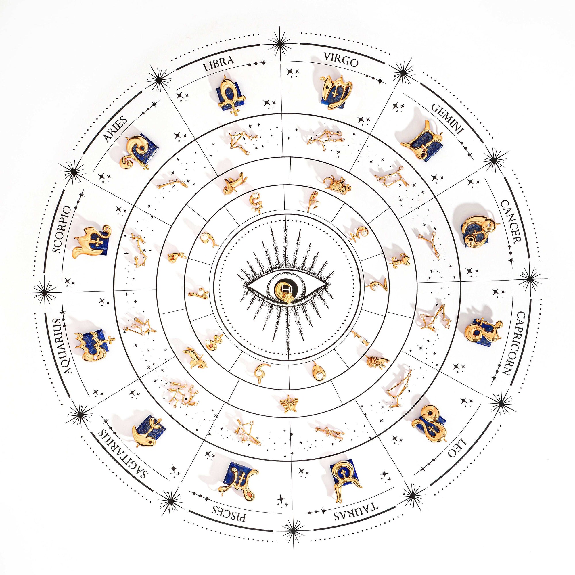 Virgo Vintage Celestial Halo Necklace