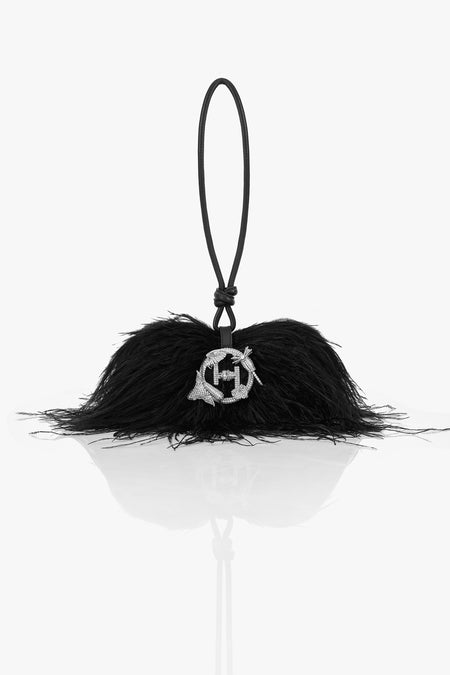 Feather bag in black color