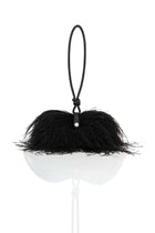 feather purse black