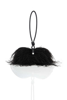 feather purse black
