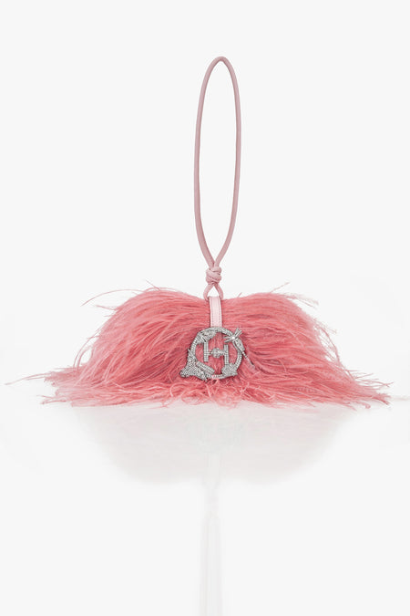 feather bag in pink color