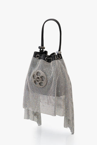 The Crystal Poppi Bucket Bag In Stardust Silver