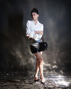 The Scarlet Minivet Handbag in Caviar Black
