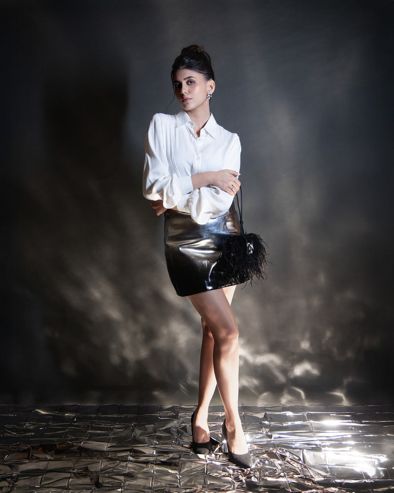 Sanjana Sanghi In The Scarlet Minivet Handbag in Caviar Black