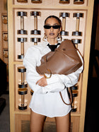 The Boss Tote Bag in Mocha Brown