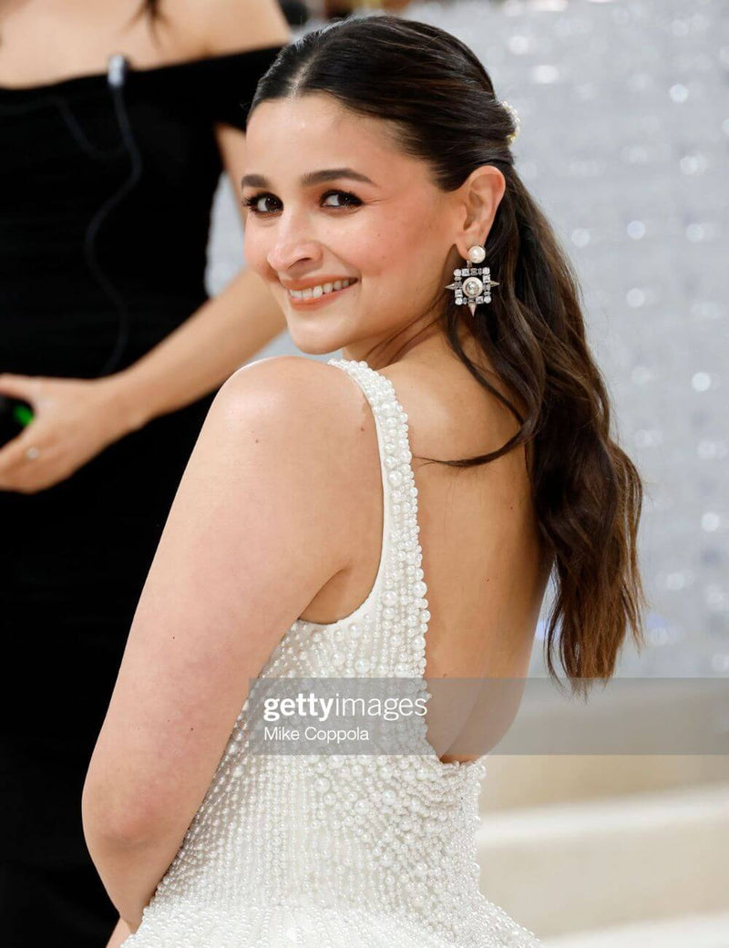 Alia Bhatt Wearing OH Celeste Orion Nova Stud Drop Earrings