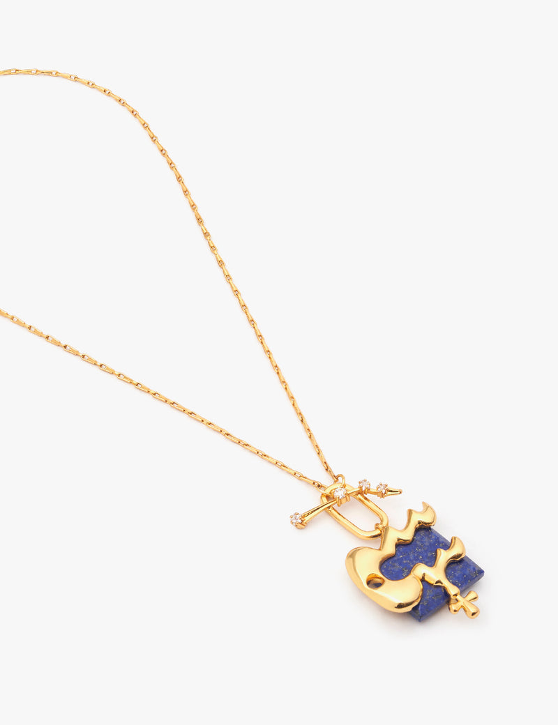 Aquarius Zodiac Sign Pendant in 22kt Gold 