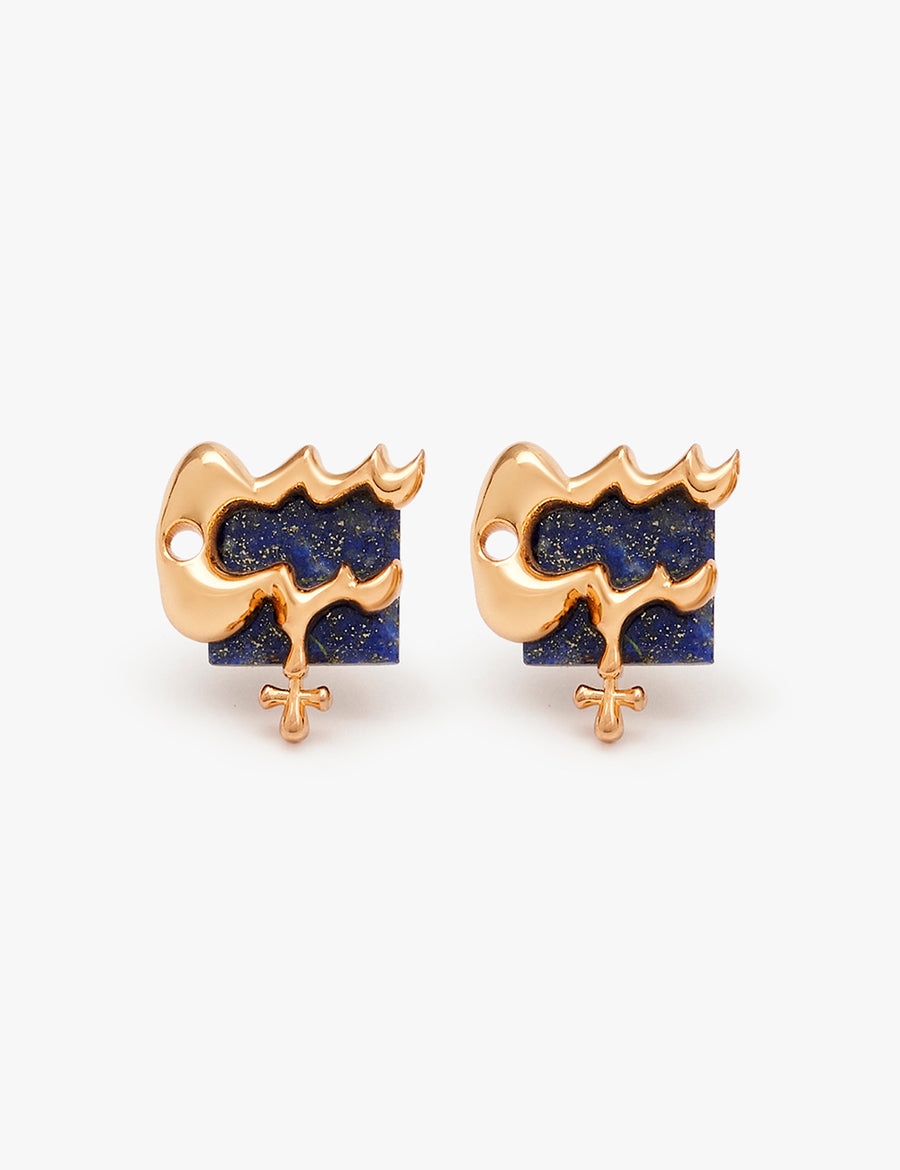 Aquarius Zodiac Studs Earrings