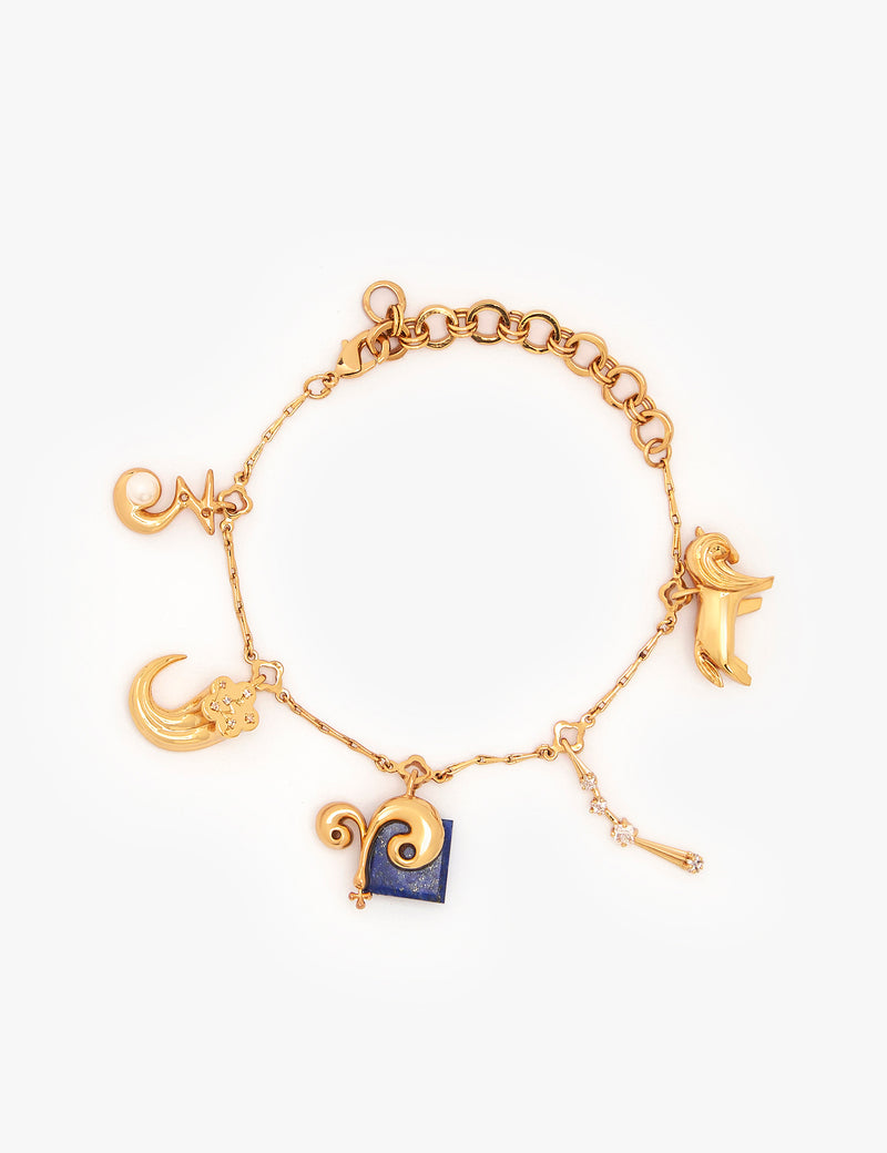 Aries Zodiac Sign Charm Bracelet