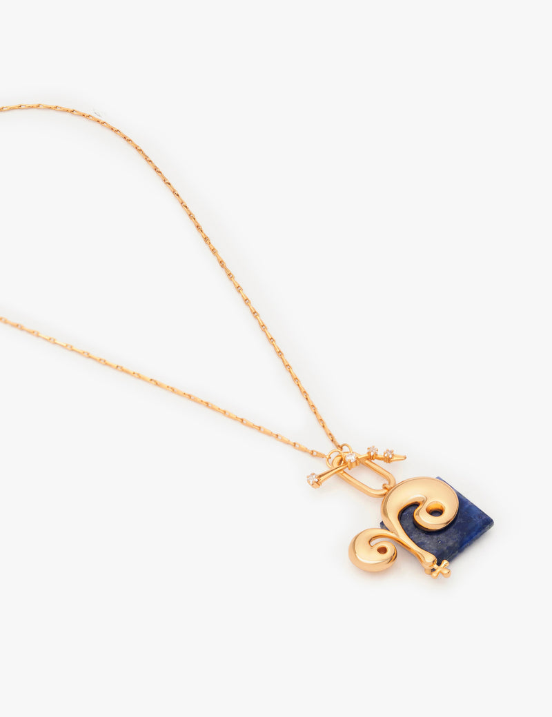 Aries Zodiac Sign Pendant in 22kt Gold