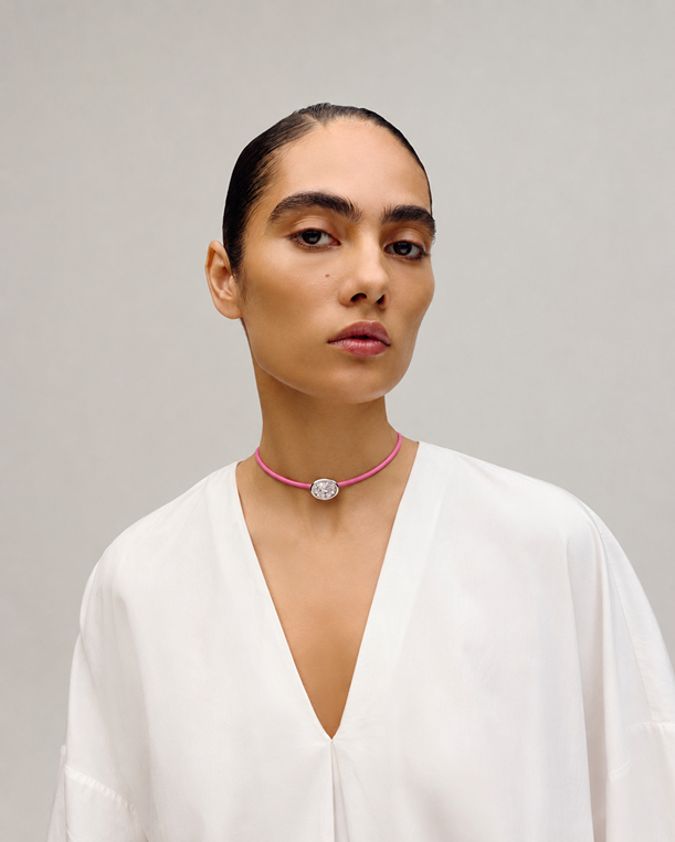 The Confessions Choker in Pink Spritz