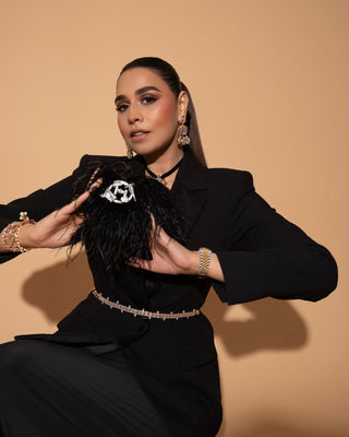 Black Feather Handbag