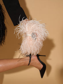 Designer Pink Feather Handbag