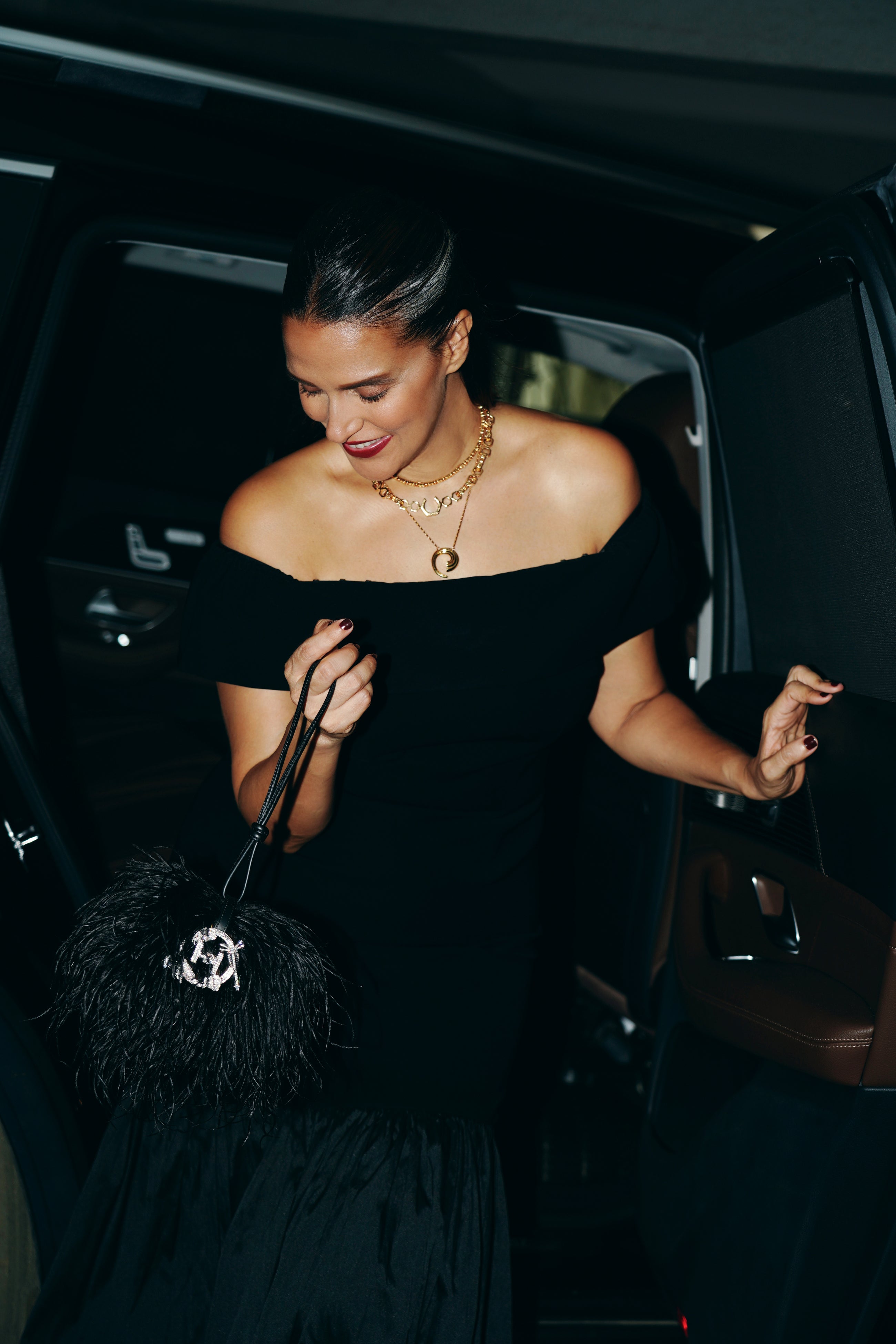 Neha Dhupia In The Scarlet Minivet Handbag in Caviar Black