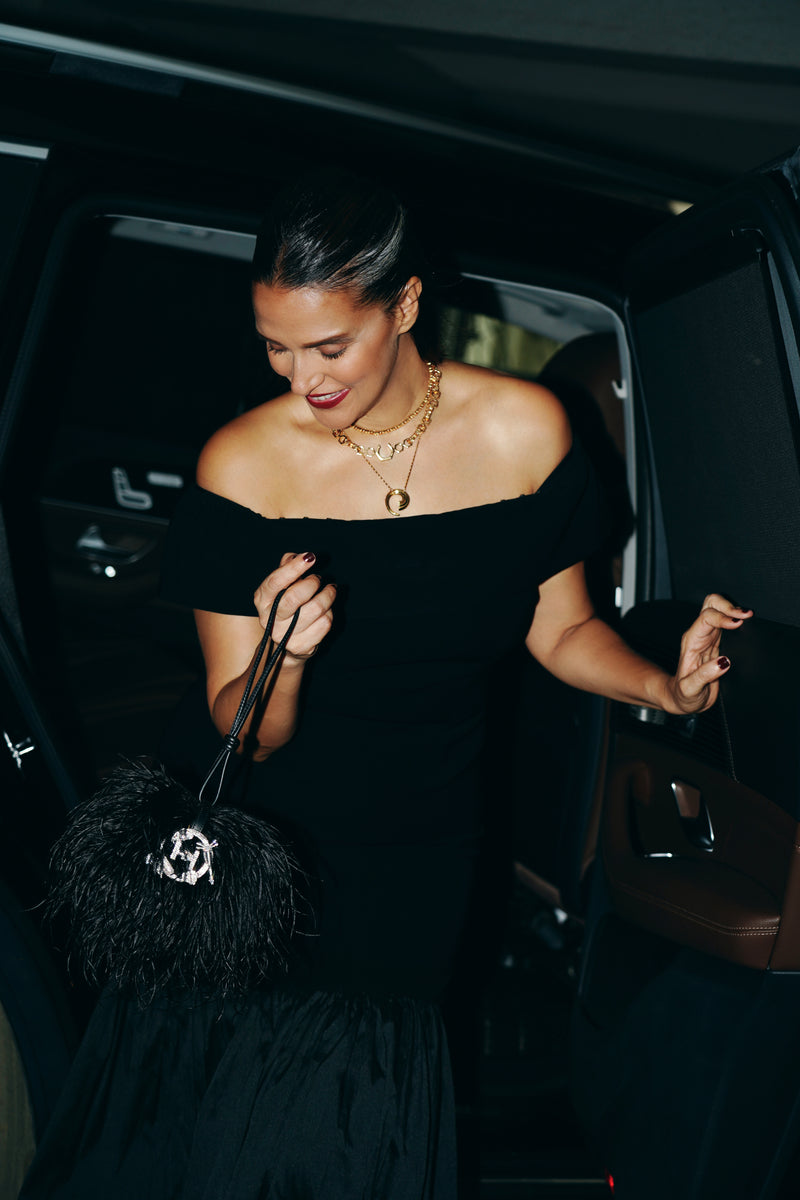 Neha Dhupia In The Scarlet Minivet Handbag in Caviar Black