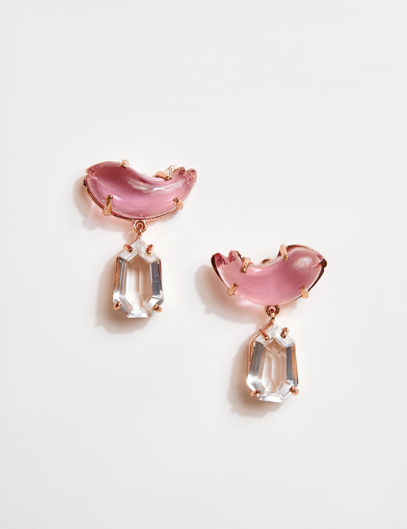 Drop Earrings in Vintage Rose