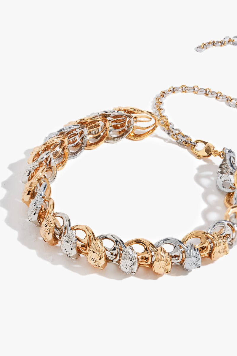 Dual Tone Statement Necklace 