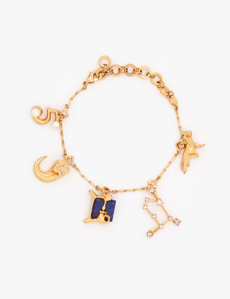 Gemini Zodiac Sign Charm Bracelet