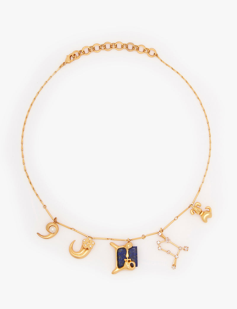 Gemini Zodiac Sign Charm Necklace