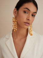Gold Statement Long Earrings
