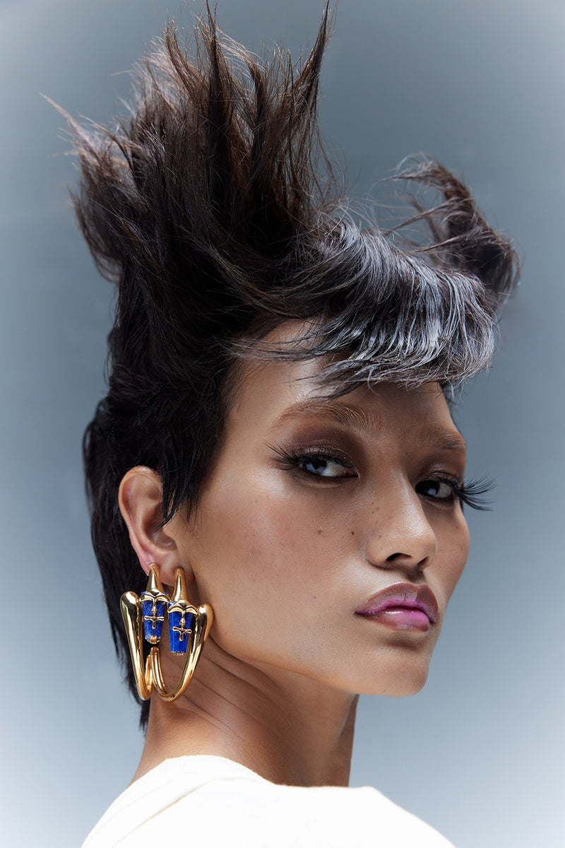 Lapis Lazuli Hoop Earrings