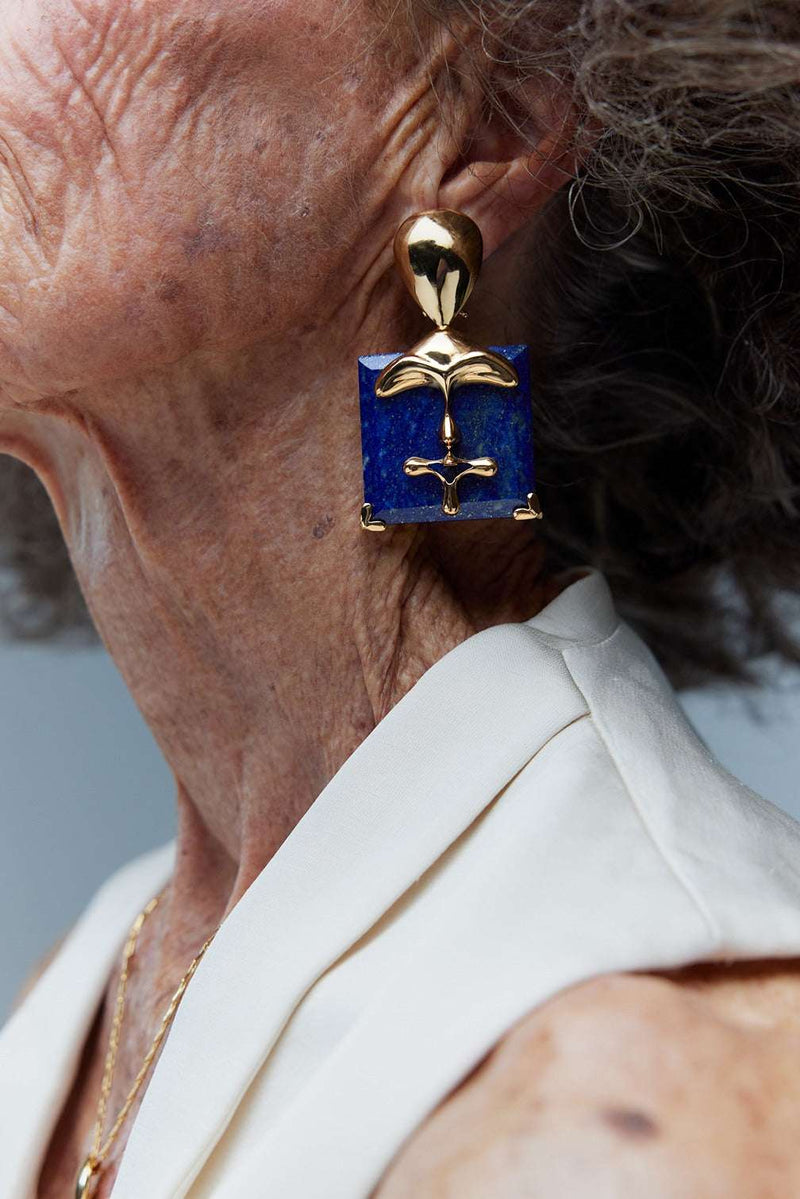 Lapis Lazuli Sculpt Earrings