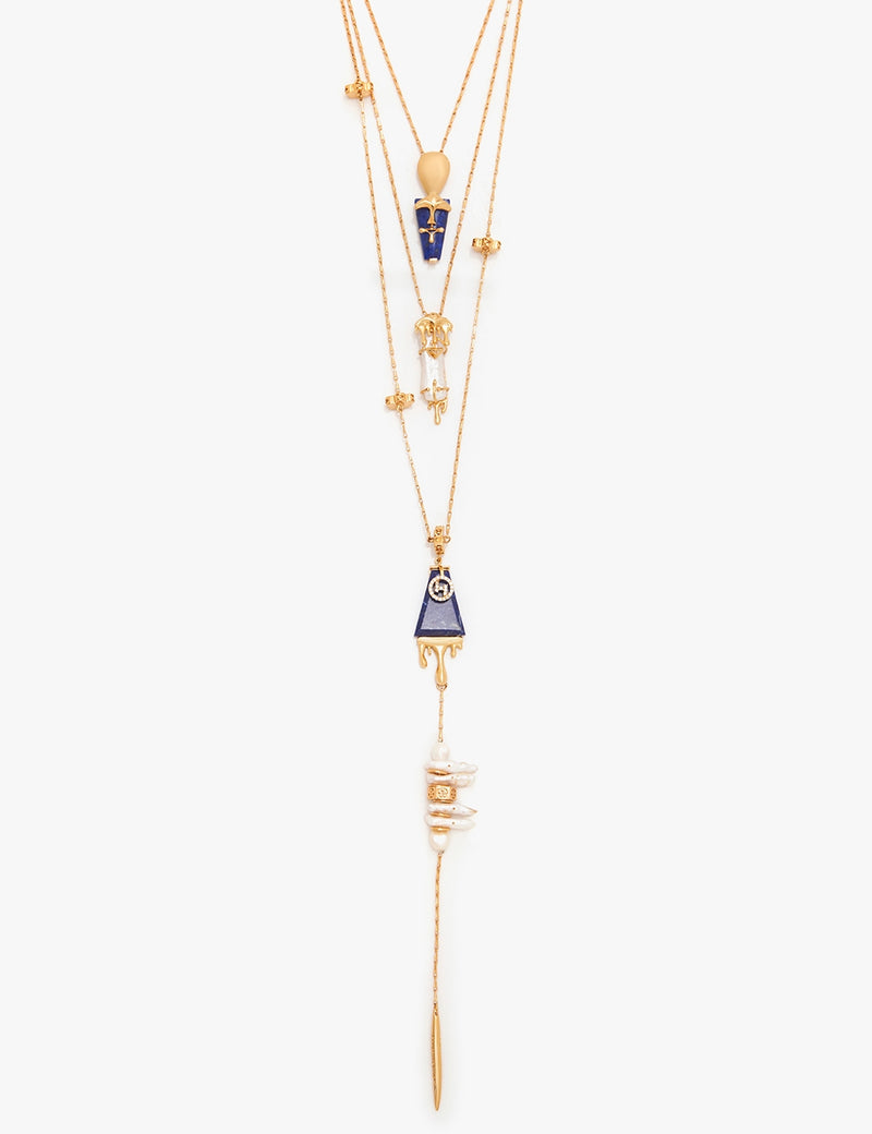 Lapis Lazuli Sculpt Layered Necklace