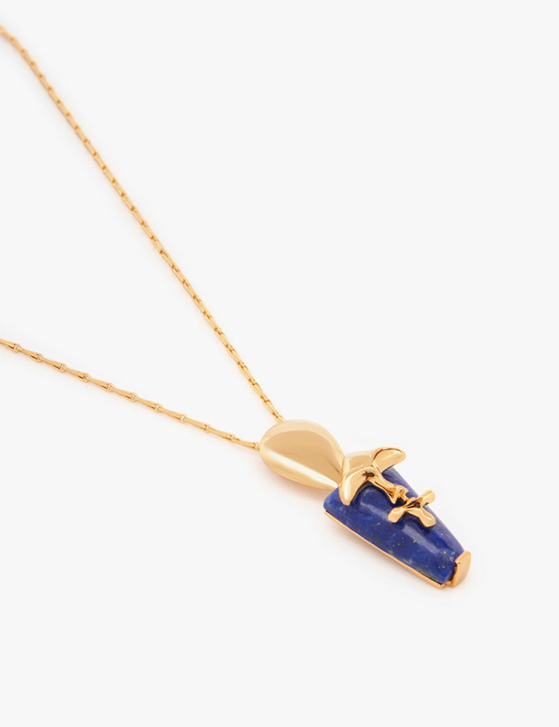 Lazuli Sculpt Pendant Necklace