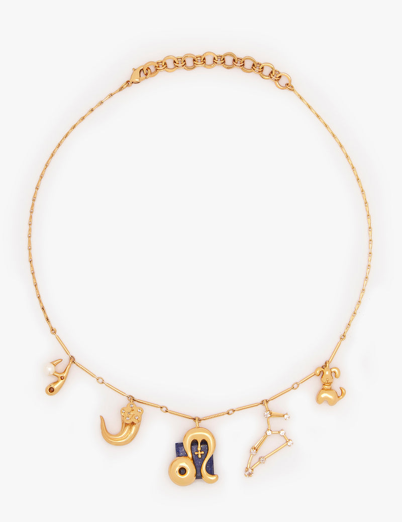 Leo Zodiac Sign Charm Necklace
