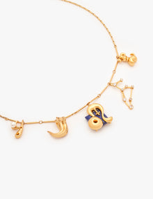 Leo Zodiac Sign Necklace in 22kt Gold 
