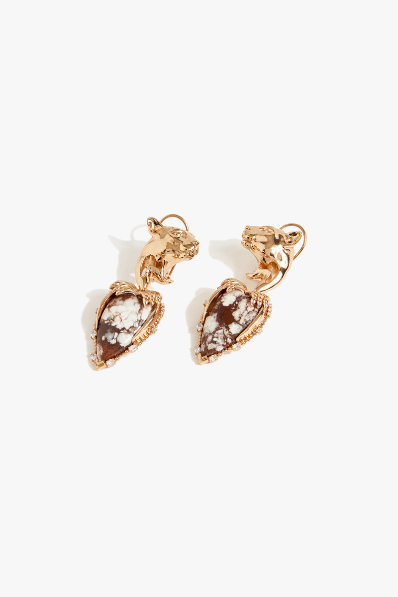 Leopard Statement Earrings in Wild-horse Jasper