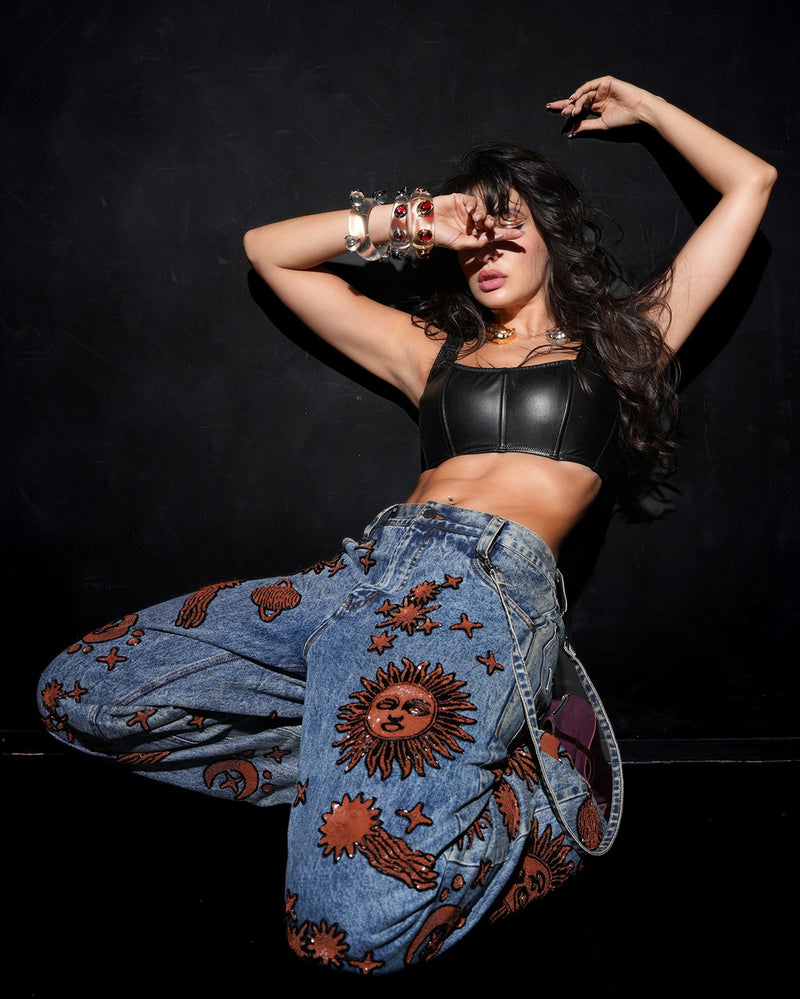 Nora fatehi In Crimson Relic Bangle