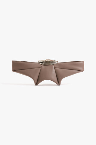 THE KOKO RUNWAY ELONGÉ KLUTCH IN GREY TAUPE