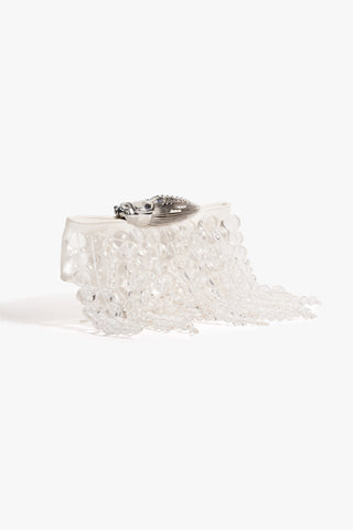 KOKO HALO CASCADE CLUTCH  IN IVORY
