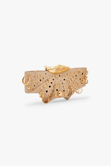 Koko Embellished Klutch in Champagne Sand