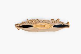 KOKO EMBELLISHED KLUTCH IN CHAMPAGNE SAND
