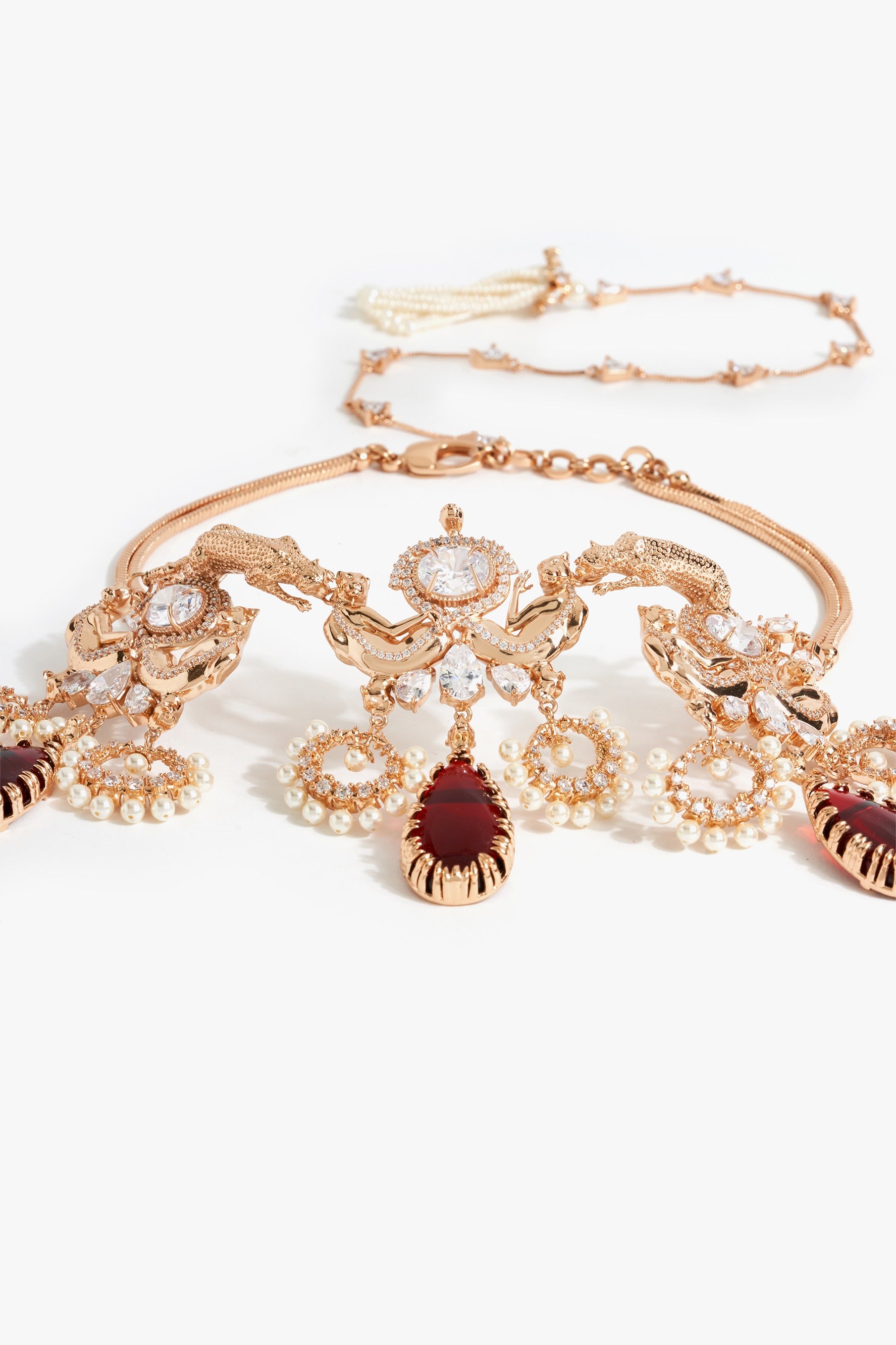 Leopard Crimson Cascade Necklace