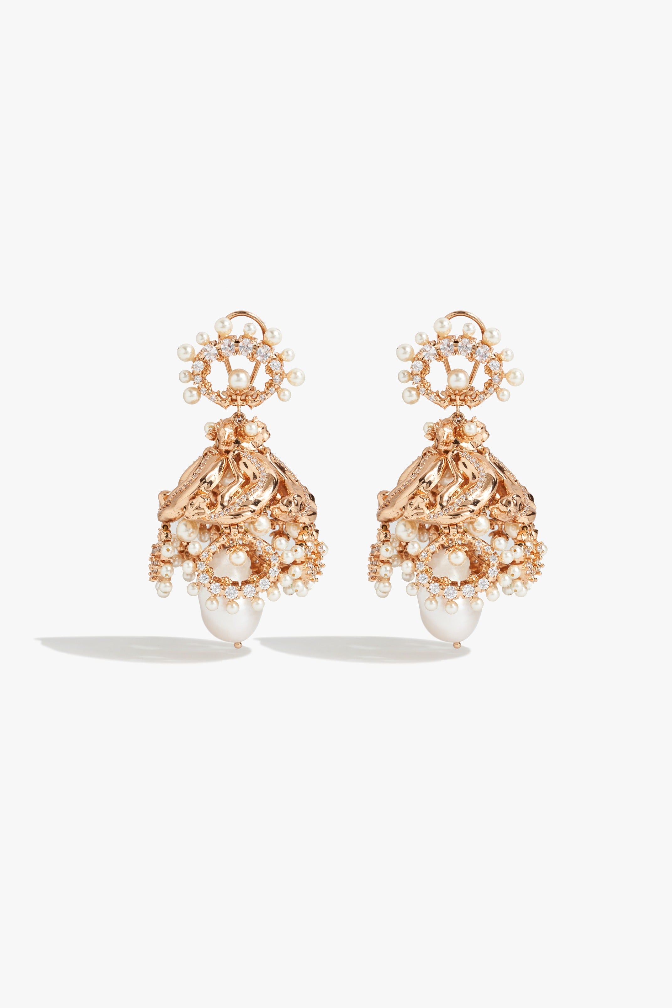Pearl of the Moon Jhumkas
