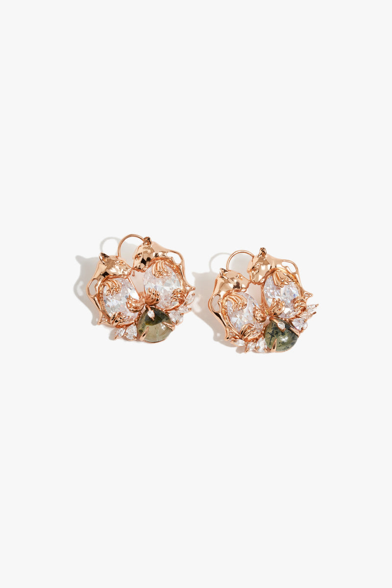Deepa Khosla In Leopard Triumph Studs in Prehnite