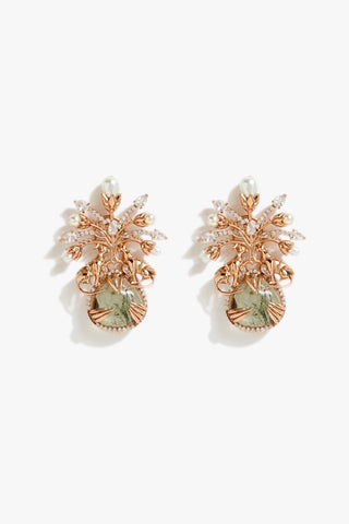 La Leopard Celestial Studs in Prehnite