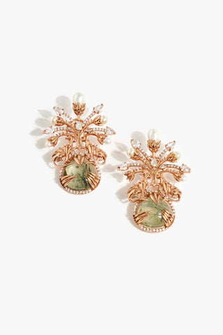 La Leopard Celestial Studs in Prehnite