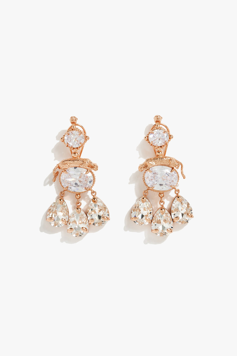 Leopard Crystal Drop Earrings