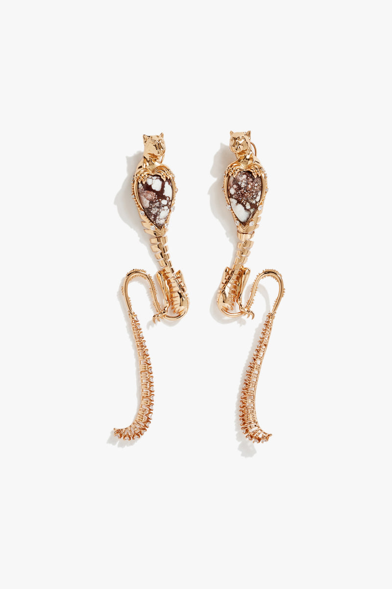 Temptress Leopard Statement Earrings in Wild-horse Jasper